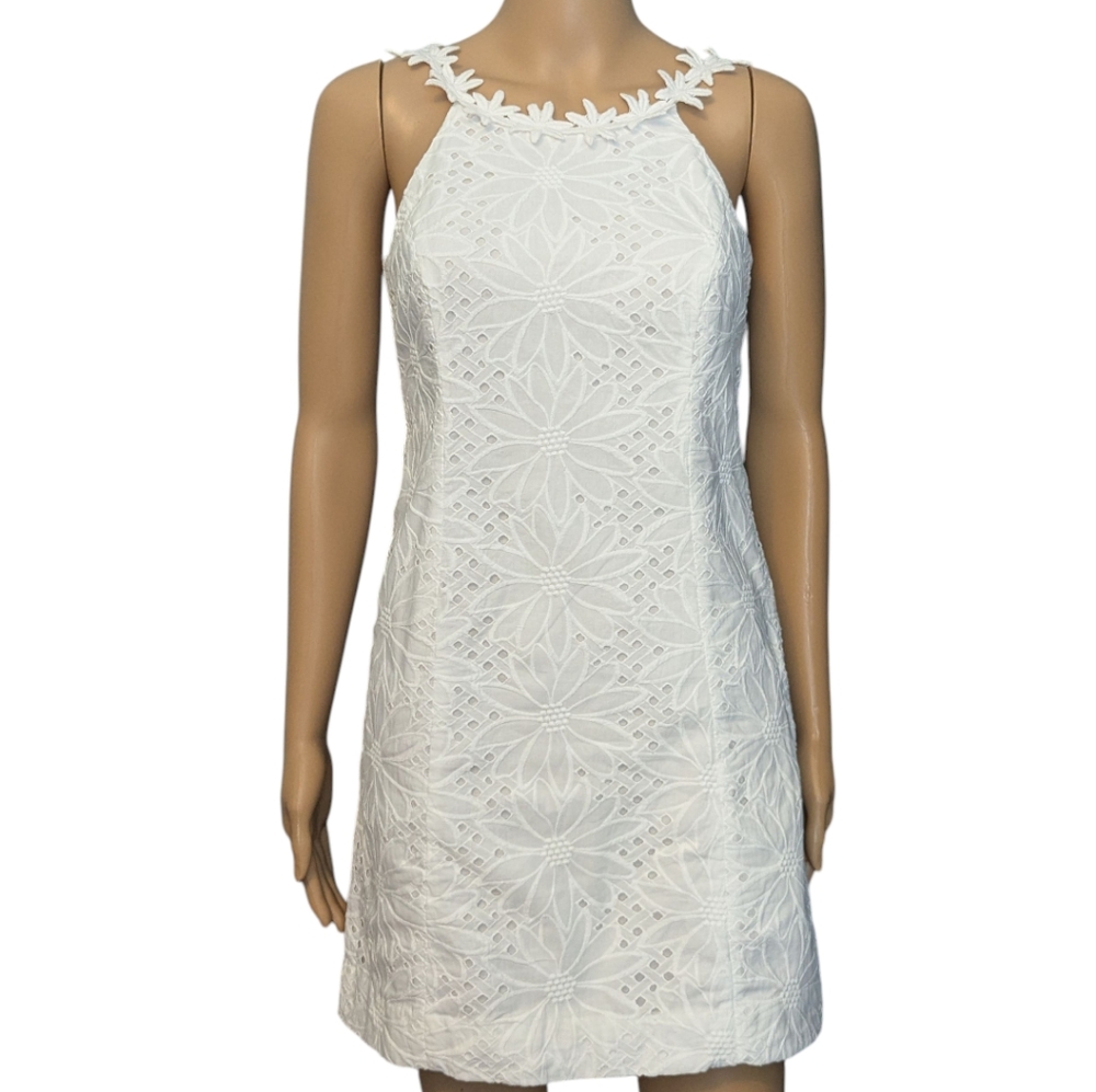Lilly Pulitzer Annabelle White Eyelet Cotton Sundress, Size 0